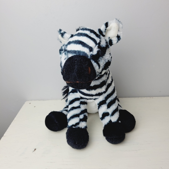 Adventure Planet Zebra Stuffed Zoo Animal Plush Black White Striped 10" Soft - Picture 10 of 15